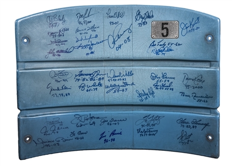 New York Yankees Multi Signed Authentic Original Yankee Stadium Seatback With 36 Signatures Including Derek Jeter, Mariano Rivera & Yogi Berra (Steiner, JSA & MLB Authenticated)